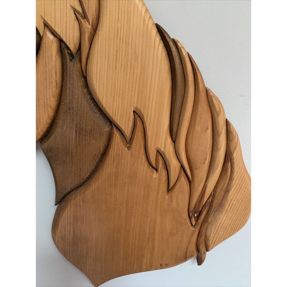 Intarsia Wood Horse Head Intarsia Eddie Brunswick Ohio 17x18 Western Woodwork - Picture 3 of 9